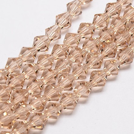 Chapelets de perles en verre bicone d'imitation de cristal autrichien GLAA-F029-3x3mm-12-1