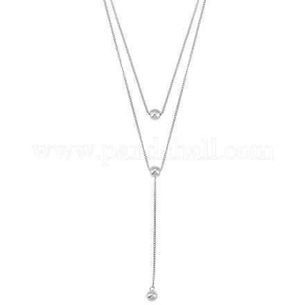 Collar doble en forma de y collar colgante de gota larga collar de cadena y delicado collares colgantes de circón personalizados gargantilla collar de moda y joyería para mujeres JN1093A-1