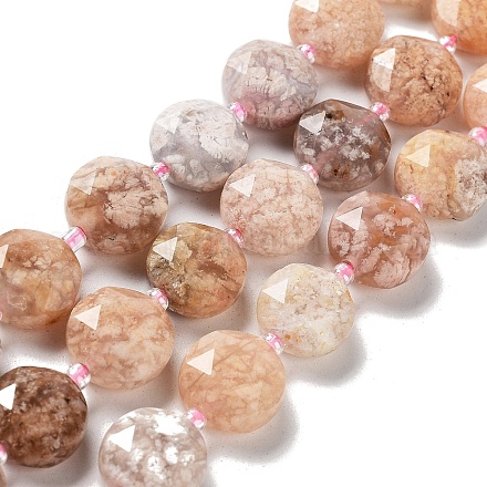 Natürliche Kirschblüte Achat Perlen Stränge G-NH0004-024-1