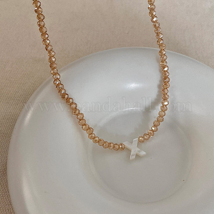 Подвеска с инициалом из натуральной ракушки FS-WG76541-24-1