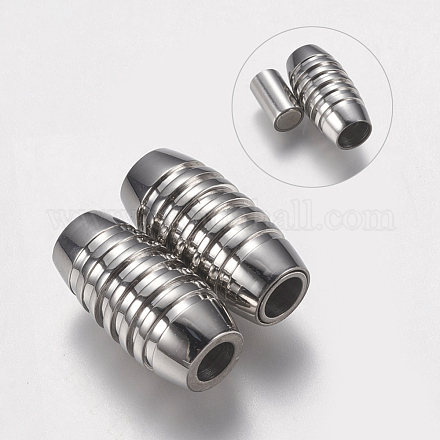 304 Stainless Steel Magnetic Clasps with Glue-in Ends STAS-F149-02P-C-1