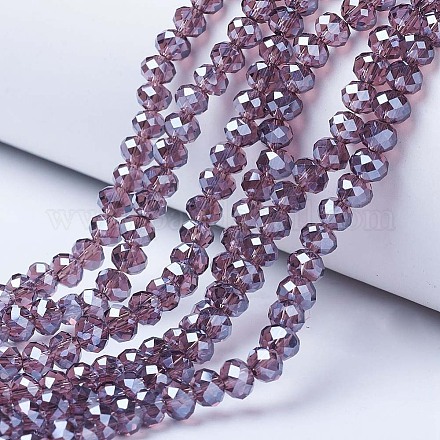 Chapelets de perles en verre électroplaqué EGLA-A034-T6mm-A05-1