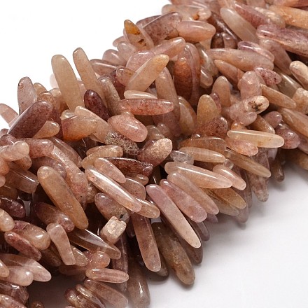 Fraise naturelle perles de pépites de quartz brins G-E271-34-1