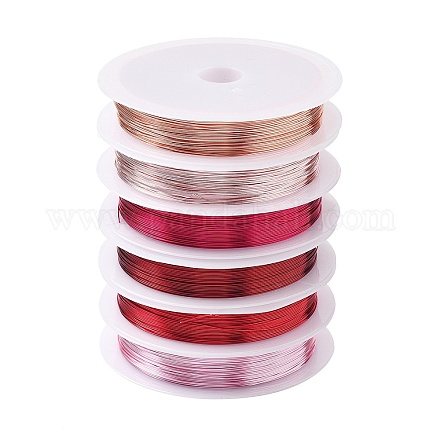 6 рулон 6-х цветной круглой медной проволоки для изготовления ювелирных изделий CWIR-NH0001-03B-0.4mm-1