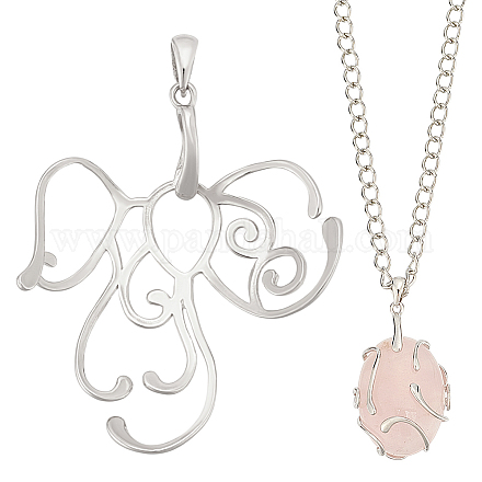 1 шт. 925 оправы для подвески из стерлингового серебра в форме кабошона STER-BC0002-76P-1