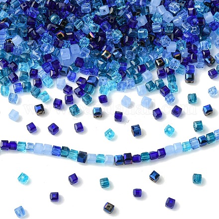 500шт. кубические стеклянные бусины GLAA-YWC0005-01G-1