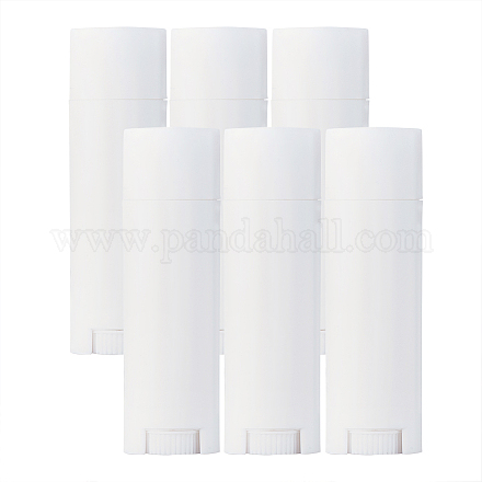 DIY空のリップスティックボトル  リップグロスチューブ  リップバームチューブ  キャップ付き  ホワイト  6.65x2x1.3~1.7cm DIY-BC0009-26A-1