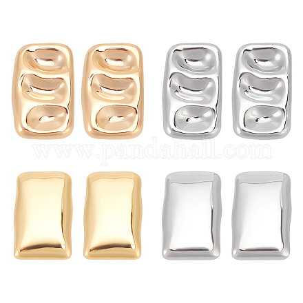 ANATTASOUL Real 14K Gold Plated 4 Pairs 4 Style Alloy Stud Earrings for Women EJEW-AN0004-24-1
