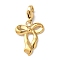 Bowknot 304 Stainless Steel Pendant Decorations, Lobster Claw Clasps Charms Ornaments, Ion Plating(IP), Real 14K Gold Plated, 29mm