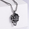 Cool Punk Stainless Steel Skull Head Necklaces for Stylish Men, Stainless Steel Color