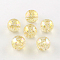 Round AB Color Transparent Acrylic Beads, with Colorful Glitter Powder, Champagne Yellow, 10mm, Hole: 1.8~2mm, about 857pcs/500g