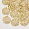 Alloy Pendants, Flat Round with Butterfly, Light Gold, 26x25x5.5mm, Hole: 1.6mm