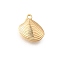 Ocean Theme Brass Charms, Cadmium Free & Nickel Free & Lead Free, Real 18K Gold Plated, Shell Shape, 13.5x13x5mm, Hole: 1.4mm