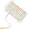 Polyester Satin Piping Ribbon, Two Tone Ribbon for Clothing Decoration, Gold, White, 3/8 inch(9mm), about 54.68 Yards(50m)/Roll