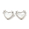Brass Micro Pave Clear Cubic Zirconia Beads, with Shell, Heart, Platinum, 10x13x4mm, Hole: 1.5mm