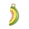Alloy Enamel Pendants, Fruit, Golden, Cantaloupe, 18.5x7.5x5mm, Hole: 1.5mm