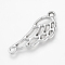 Alloy Links connectors, Wing, Platinum, 31.5x12x2mm, Hole: 1.5mm