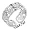 304 Stainless Steel Heart-shaped Cuff Ring Women, Fashion Love Hollow Ring, Stainless Steel Color, Inner Diameter: 17mm