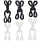 48Sets 6 Style Cloth and Iron Hook and S-Hook Clasps, Mixed Color, 23~37x11.5~13x6.5~8mm, 8sets/style