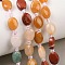 Natural Yellow Aventurine & Red Jasper & Rose Quartz & Sodalit & Green Aventurine Beads Strands, Flat Oval, with Seed Beads, 8~8.5x6~6.4x3.8~4mm, Hole: 0.7mm, about 37pcs/strand, 15.28''(38.8cm)