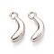 CCB Plastic Pendants, Banana, Platinum, 20x9x5mm, Hole: 2.5mm