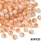 Glass Imitation Jade Beads, Round, with Gold Foil, Old Lace, 10mm