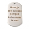 Non-Tarnish 201 Stainless Steel Pendants, Message Charms, Oval with Word Charms, Stainless Steel Color, 49x28x2mm, Hole: 3mm
