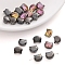 10Pcs Electroplate Glass Beads, Cat, Colorful, 10x8mm, Hole: 1mm