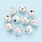 Textured 925 Sterling Silver Beads, Round, Silver, 8mm, Hole: 1.6mm