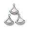 304 Stainless Steel Resin Pendants, Fan, 14.5x12.5x3.5mm, Hole: 1.8mm