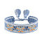 Butterfly Adjustable Polyester & Alloy & Resin Enamel & Rhinestone Slider Bracelets, Macrame Bracelets for Women, with Tassels, Light Steel Blue, 5.91~9.45 inch(15~24cm)