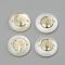Freshwater Shell Links connectors, Flat Round & Tree, Golden, 16x4mm, Hole: 1.1~1.5mm