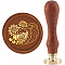 Brass Wax Seal Stamp with Handle, for DIY Scrapbooking, Sunflower Pattern, 3.5x1.18 inch(8.9x3cm)