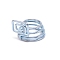 Iron Display Holder, for Crystal Ball, Rectangle, Light Sky Blue, 3.55x3.5x2.77cm, Inner Diameter: 2.05cm