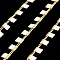 Brass Rectangle Link Chains, with Enamel, Soldered, with Spool, Real 18K Gold Plated, Long-Lasting Plated, White, 4x1.5x0.7mm, 10m/roll