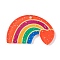 Rainbow Theme Acrylic Pendants, Heart, 24x40x2.5mm, Hole: 1.7mm
