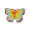 304 Stainless Steel Enamel Pendants, Butterfly Charms, Ion Plating(IP), Real 18K Gold Plated, Colorful, 30x21mm