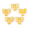Handmade Lampwork Enamel Beads, Dragonfly, Gold, 17.2x19.2x8mm, Hole: 1.6mm