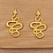 Alloy Pendants, Snake Charms, Golden, 42x25mm