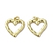 Rack Plating Brass Pendants, Lead Free & Cadmium Free, Long-Lasting Plated, Heart Charms, Real 18K Gold Plated, 20x18x2mm, Hole: 3mm