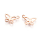 201 Stainless Steel Charms, Butterfly, Hollow, Rose Gold, 8x11x1mm, Hole: 1.2mm