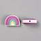 Silicone Beads, Rainbow Shaped, Hot Pink, 18x25x9mm, Hole: 2mm