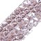 Electroplate Glass Beads Strands, Triangle, Faceted, Thistle, 7.5x8x5.5mm, Hole: 0.8mm, about 70pcs/strand, 13.39''(34cm)