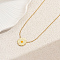 Spring Summer White Daisy Stainless Steel Enamel Pendant Necklaces for Women, Golden, 16.54 inch(42cm)