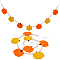 Felt Pumpkin Hanging Banners Flags, with Wood Beads, for Party Decorations, Orange, 1310.64mm