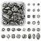 20g CCB Plastic Beads, for DIY Jewelry Making, Mixed Shapes, Antique Silver, 7.5~19x7.5~14x3~8mm, Hole: 1.2~3.5mm