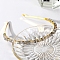 Wire Wrapped Natural Moonstone Chip Hair Bands, with Metal Hoop, for Women Girls, 140x120x25mm