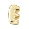 Brass Slide Charms, Letter, Golden, Letter E, 25x15x5mm, Hole: 11x2mm