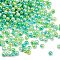 ABS Imitation Pearl Beads, Round, Two Tone, Light Green, 6mm, Hole: 1.8mm, about 5000pcs/500g