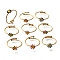 Daisy 304 Stainless Steel Enamel Open Cuff Rings for Women, Mixed Color, 6.5mm, Adjustable